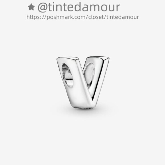 Pandora Letter V Alphabet Charm - Picture 1 of 2